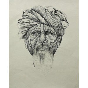 Saeed Lakho, untitled, 11 x 14 Inch, Pointer on Paper, Figurative Painting, AC-SL-018